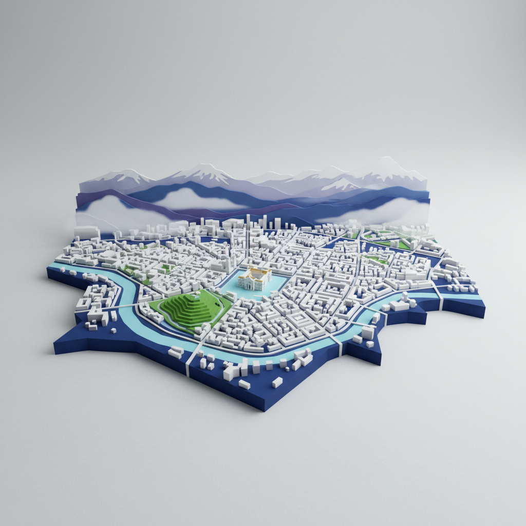 Mapa estilizado del centro de Santiago de Chile